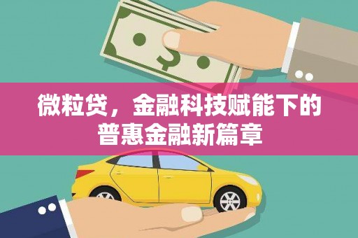 英德微粒贷，金融科技赋能下的普惠金融新篇章