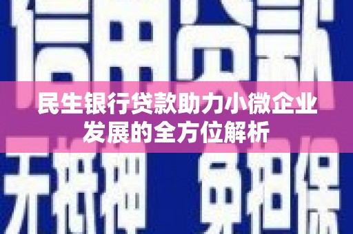 英德民生银行贷款助力小微企业发展的全方位解析