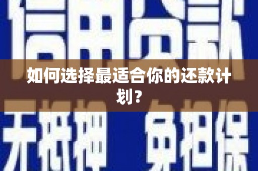 英德如何选择最适合你的还款计划？