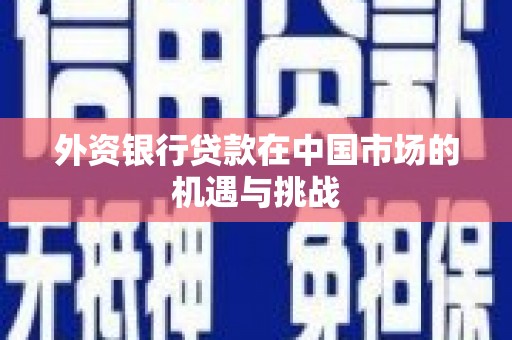 英德外资银行贷款在中国市场的机遇与挑战
