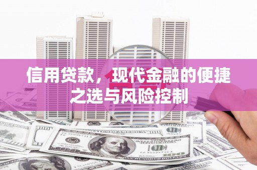英德信用贷款，现代金融的便捷之选与风险控制