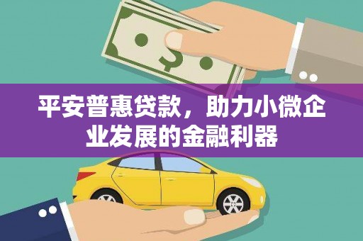 英德平安普惠贷款，助力小微企业发展的金融利器