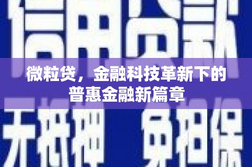 英德微粒贷，金融科技革新下的普惠金融新篇章