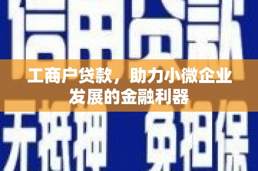 英德工商户贷款，助力小微企业发展的金融利器